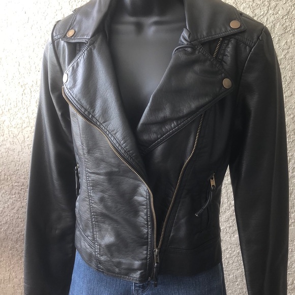 “Say What” Black Leather Jacket, Size S - Picture 2 of 8